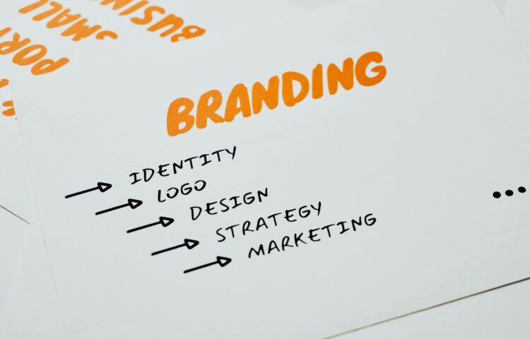 A notebook written about Branding and marketing